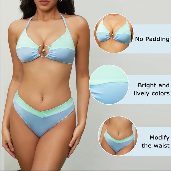 hoowise Womens Swimsuits High Waisted Bikini Tummy Control XL NWT - Picture 4 of 7